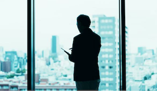 AI generated work silhouette - professional business art